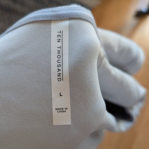 Ten Thousand Men's Midweight Tech Hoodie (Full Zip) Light Grey Large - Picture 6 of 9